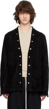 Rick Owens | Black Concordians Larry Fogpocket Leather Overshirt