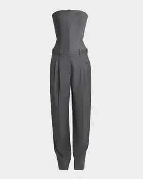 Givenchy | Bustier Pleated Straight-Leg Jumpsuit