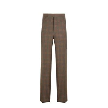 Prince of Wales check wool trousers