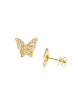 Saks Fifth Avenue | 18K Yellow Gold & 0.4 TCW Diamond Butterfly Stud Earrings