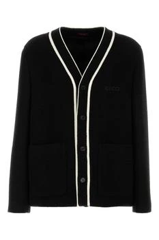 Gucci | Gucci Logo Embroidered Button-Up Knit Cardigan
