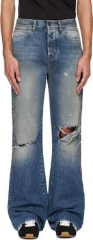 AMIRI | Blue Slashed Bootcut Jeans