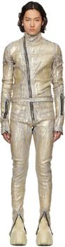 Rick Owens | Gold Hollywood Flightsuit Denim Jumpsuit