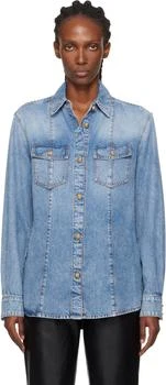 Balmain | Blue Two-Pocket Denim Shirt