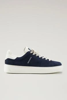 WO-FOOTWEAR Suede Classic Court Sneakers with Contrast Details