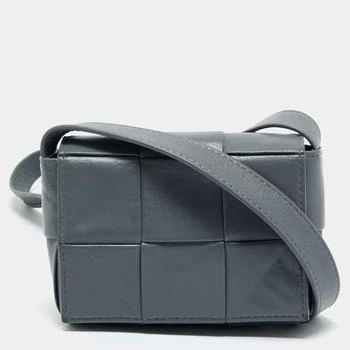Bottega Veneta | Bottega Veneta Grey Intrecciato Leather Mini Candy Cassette Crossbody Bag