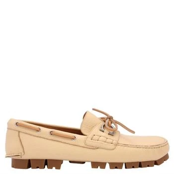 Salvatore Ferragamo | Men's Giosue Gancini Leather Sailor Moccasin In White