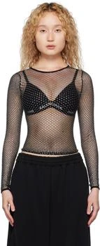 Balenciaga | Black Crystal Long Sleeve T-Shirt