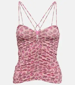 Isabel Marant | Leila printed ruched jersey top