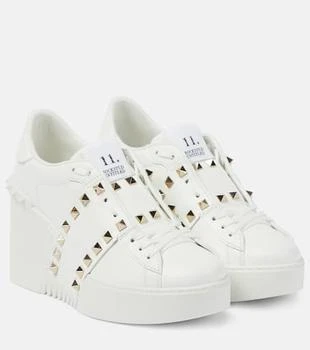 Valentino | Open Disco leather wedge sneakers