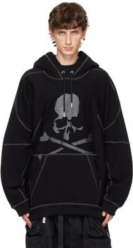 Black Boxy Fit Stitching Hoodie