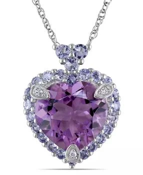 Macy's | Amethyst Tanzanite and Diamond Accent Heart Necklace