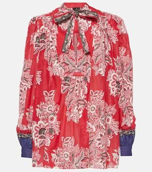ETRO | Printed cotton and silk blouse