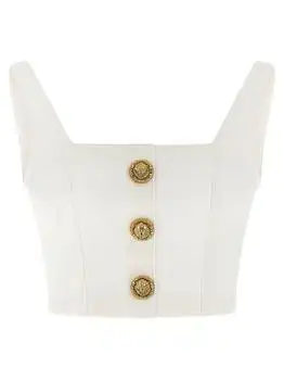 Balmain | Balmain Button Cropped Top