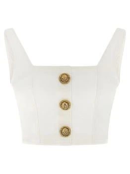 Balmain | Balmain Button Cropped Top