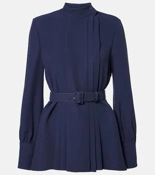Valentino | Cady Couture pleated belted blouse