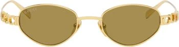 Gucci | Gold Oval Frame Sunglasses