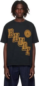 Black 'Rhude' Collegiate Crest T-shirt