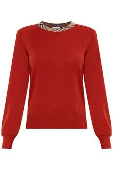 Burberry | Burberry Checked-Neck Knitted Jumper