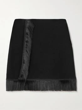 Jil Sander | Fringed Wrap-effect Crepe Mini Skirt  - DK36