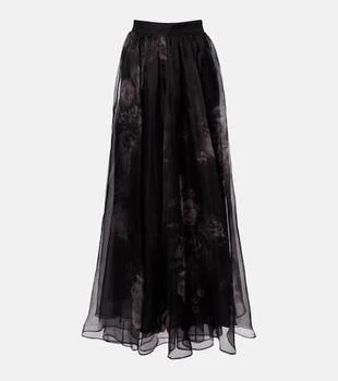 Zimmermann | Hypnotic floral silk organza maxi skirt