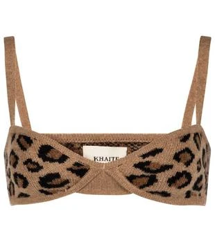 Khaite | Eda cheetah-print cashmere bralette