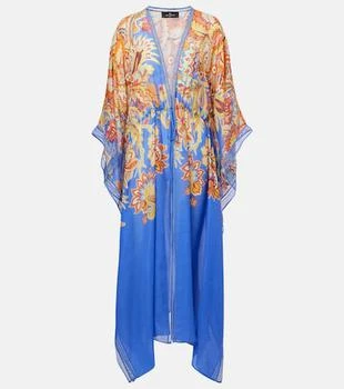 ETRO | Printed cotton and silk beach cover-up