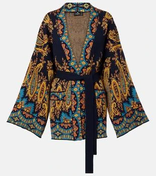 ETRO | Jacquard cotton-blend wrap cardigan