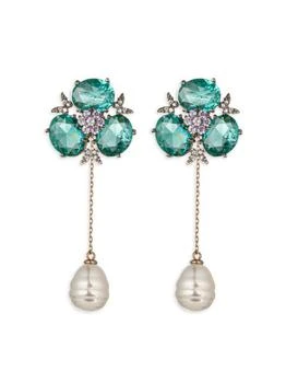 Luxe Avril 18K Goldplated & Cubic Zirconia Dangle Earrings