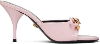 Versace | Pink Opera Bow Patent Mule Heeled Sandals