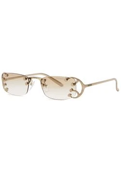 Prada | Narrow rimless sunglasses