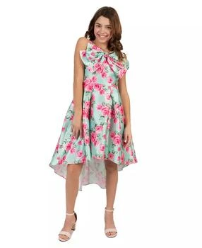 Girls' 7-16 Floral Mikado Hi-Lo Bow Dress