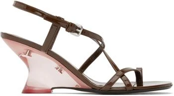 Dries Van Noten | Brown Patent Leather Heeled Sandals