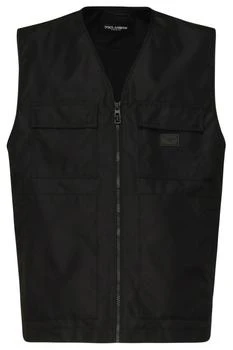 Dolce & Gabbana | Dolce & Gabbana Logo Patch Zipped Gilet