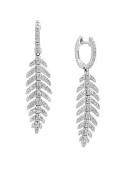 Effy | Pavé Classica 0.89 TCW Diamond and 14K White Gold Drop Earrings