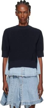 Sacai | Navy & Blue Denim x Knit Sweater