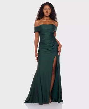 Juniors
 Shiny Stretch Off-The-Shoulder Maxi Dress