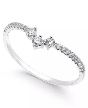 Macy's | Diamond Curved Band (1/5 ct. t.w.) in 14k White Gold