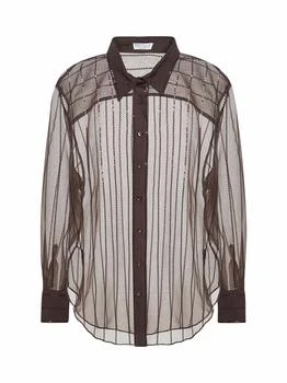 Brunello Cucinelli | Brunello Cucinelli Sequin Embellished Long Sleeved Shirt