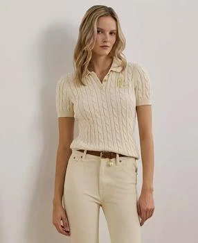 Women
s Cable-Knit Polo Shirt, P/XS-