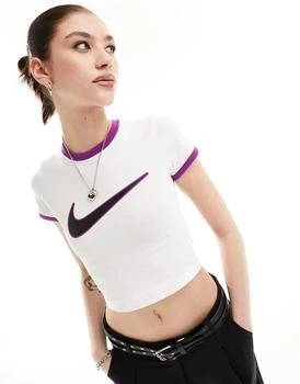 Nike Nike Streetwear baby tee in white and purple