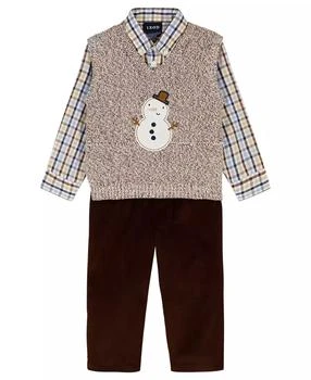 Baby Boys
 Snowman Sweater Vest, Shirt and Pants, 3-Piece Set