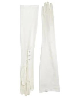 Carolina Amato Silk 3-Button Opera Gloves