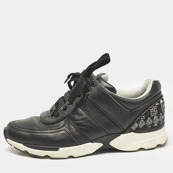 Chanel | Chanel Black Leather Lace Up Sneakers Size 37.5