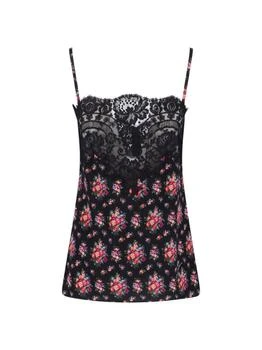 Dolce & Gabbana | Dolce & Gabbana Small Flower Bouquets-Printed Charmeuse Top