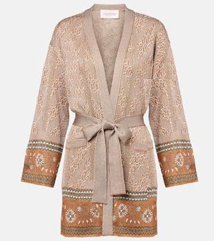 Valentino | Jacquard lamé wrap cardigan