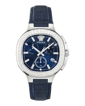 Versace | V-Chrono Square Leather Watch