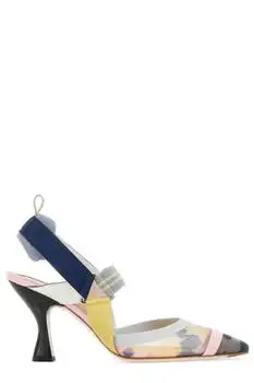 Fendi | Fendi Colibrì Mesh High-Heeled Slingback Pumps