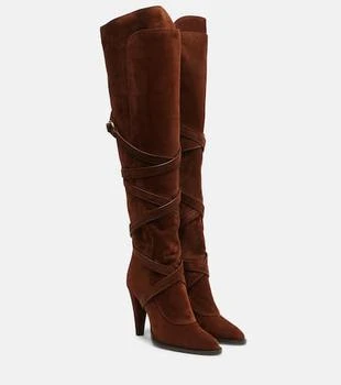 Yves Saint Laurent | Suede knee-high boots