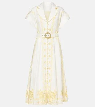 Zimmermann | Lucky embroidered linen midi dress